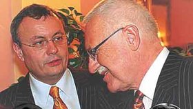 Vladimír Dlouhý s Václavem Klausem