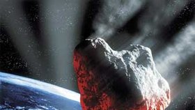 Počítačová montáž průletu asteroidu atmosférou