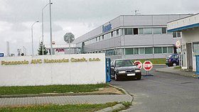 Brána u továrny Panasonic na Borských polích v Plzni, odkud zloději ukradli televize za bezmála 3,5 milionu korun
