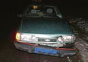 Tímto vozem Ford Sierra srazil nezkušený řidič tři školačky při předjíždění