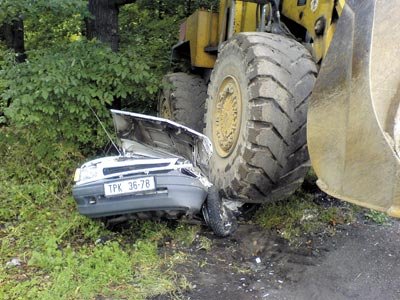Bagr zmačkal auto jak plechovku od limonády. Pes to vzadu nemohl přežít...
