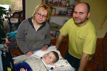 Zdeněček Haslberger s maminkou Gabrielou a otcem Zdeňkem