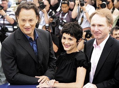 Na slavnostní premiéře filmu Šifra mistra Leonarda v Cannes nemohli chybět hlavní představitelé Tom Hanks a Audrey Tautou