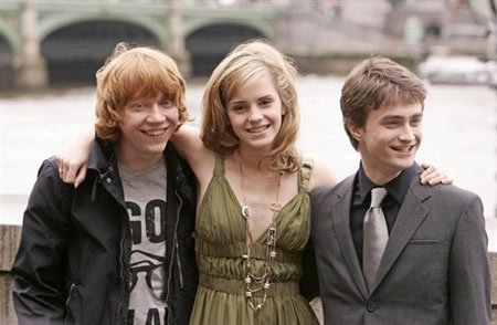 Daniel Radcliffe, Rupert Grint a Emma Watsonová