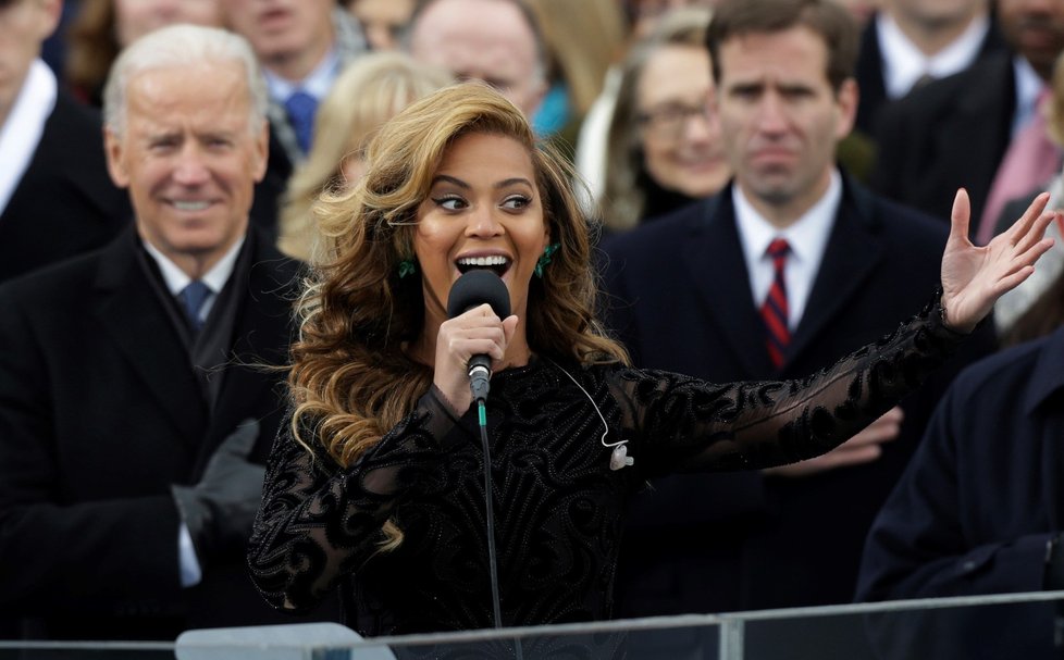 Beyoncé na Obamově druhé inauguraci.