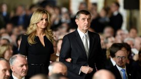 Andrej Babiš s manželkou na inauguraci Miloše Zemana