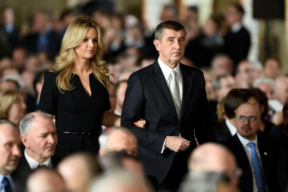 Andrej Babiš s manželkou na inauguraci Miloše Zemana
