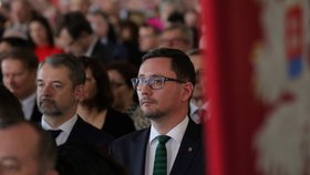 Jiří Ovčáček během inauguračního projevu prezidenta