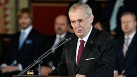 Zeman během inauguračního projevu (8. 3. 2018)