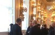 Uzavřená část programu po inauguraci. Premiér Babiš s ministrem Brabcem a předsedou poslanců ANO Faltýnkem (všichni ANO). (8.1.2013)