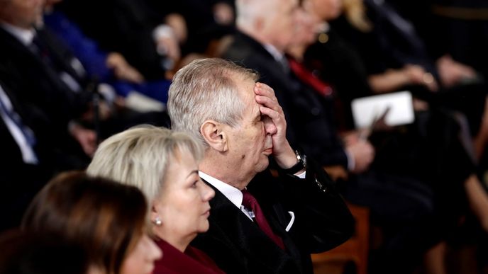 Prezident Miloše Zeman během své inaugurace (8. 3. 2018)