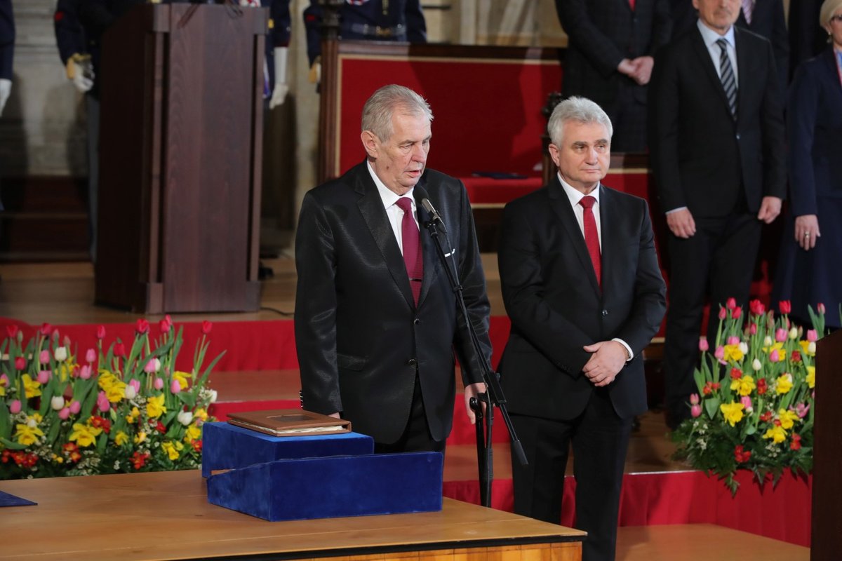 Zeman během inauguračního projevu (8. 3. 2018)