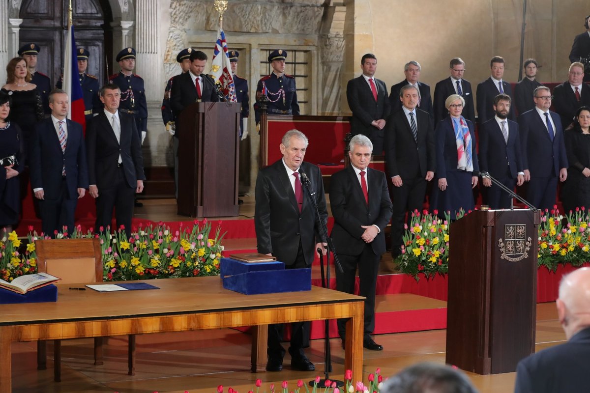 Zeman během inauguračního projevu (8. 3. 2018)