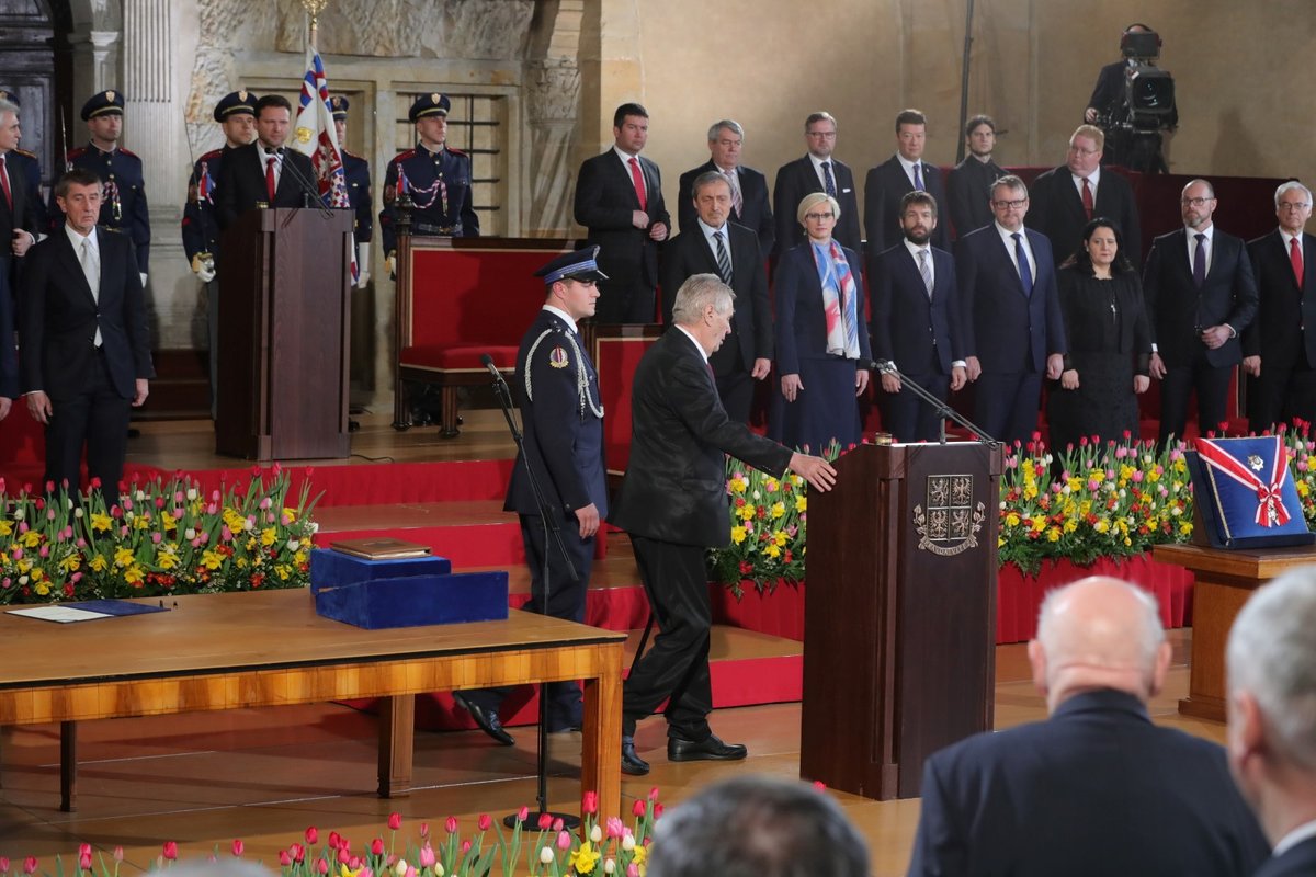 Zeman během inauguračního projevu (8. 3. 2018)