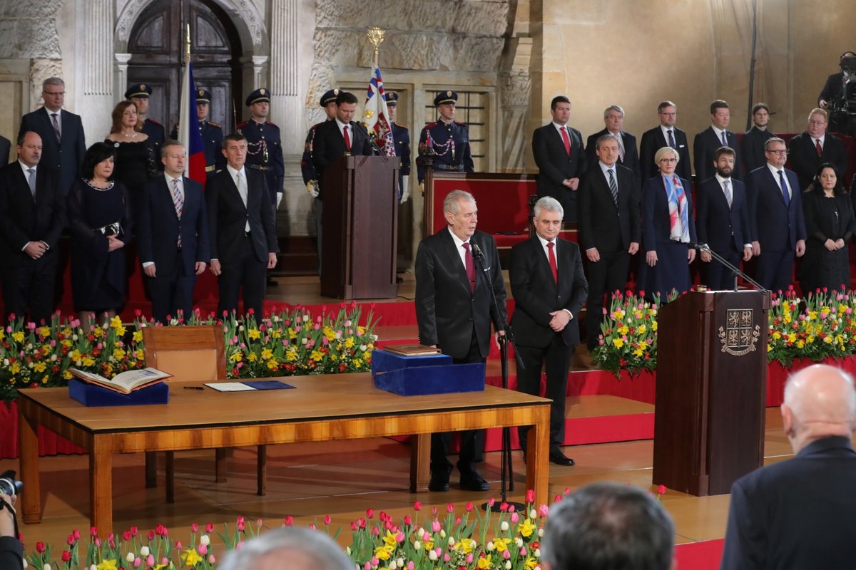 Zeman během inauguračního projevu (8. 3. 2018)