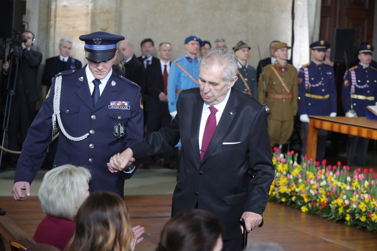 Prezident Miloše Zeman během své inaugurace (8. 3. 2018)