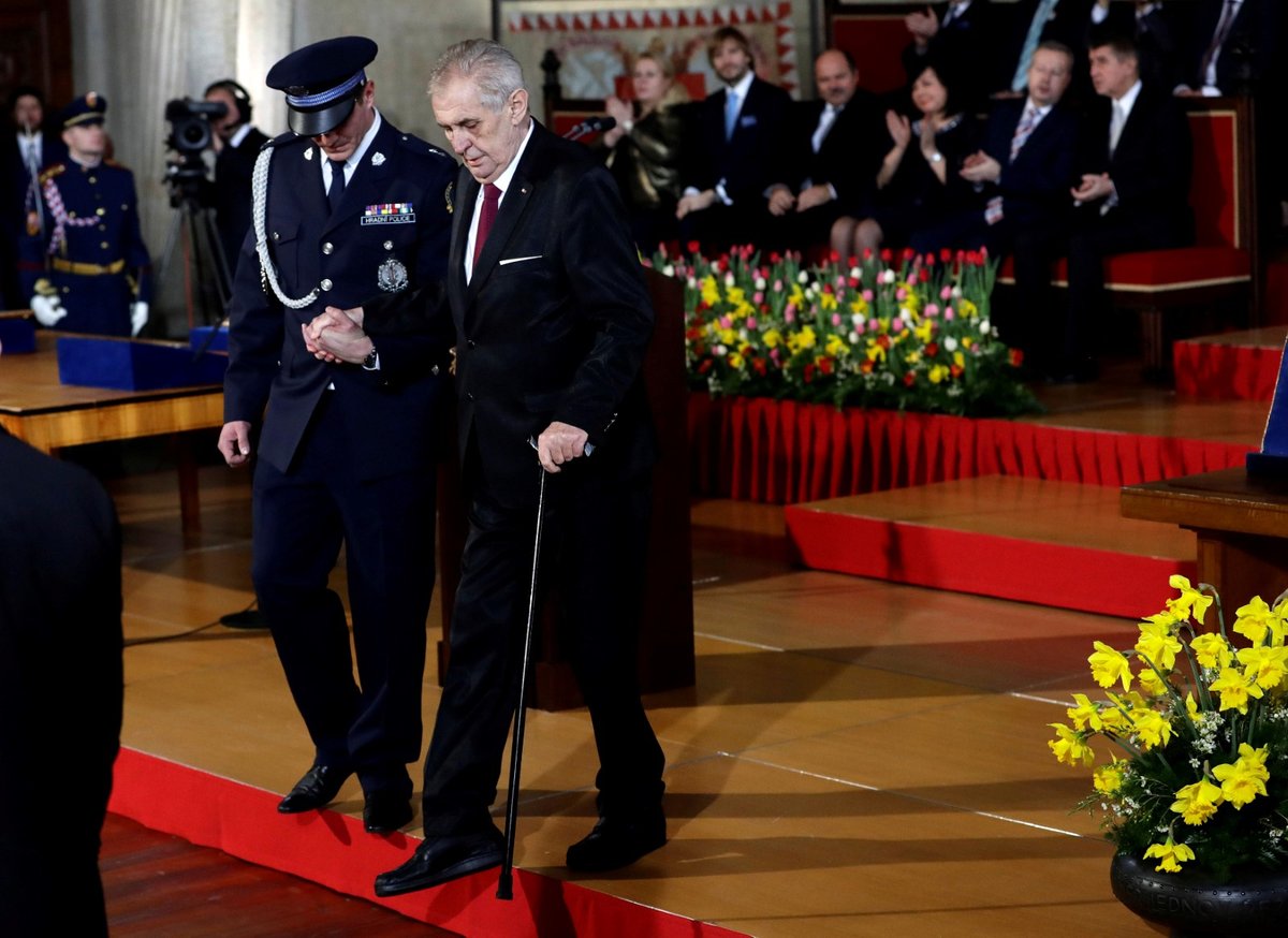 Prezident Miloše Zeman během své inaugurace (8. 3. 2018)