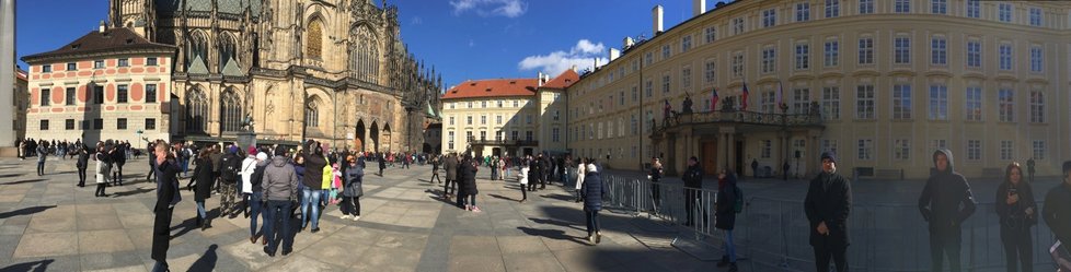 3. nádvoří Pražského hradu během inaugurace Miloše Zemana (8. 3. 2018)