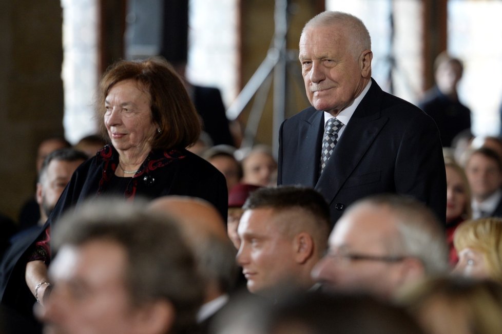 Václav Klaus s manželkou Livií na inauguraci Miloše Zemana (8. 3. 2018)