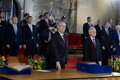 Příchod Miloše Zemana na inauguraci (8. 3. 2018)