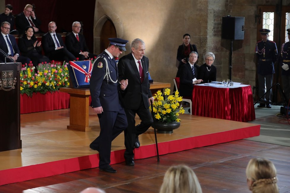 Miloš Zeman končí svůj inaugurační projev (8. 3. 2018).