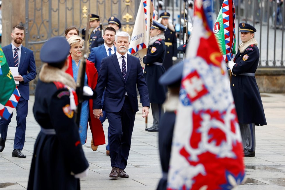 Inaugurace Petra Pavla - příjezd prezidenta. (9. 3. 2023)