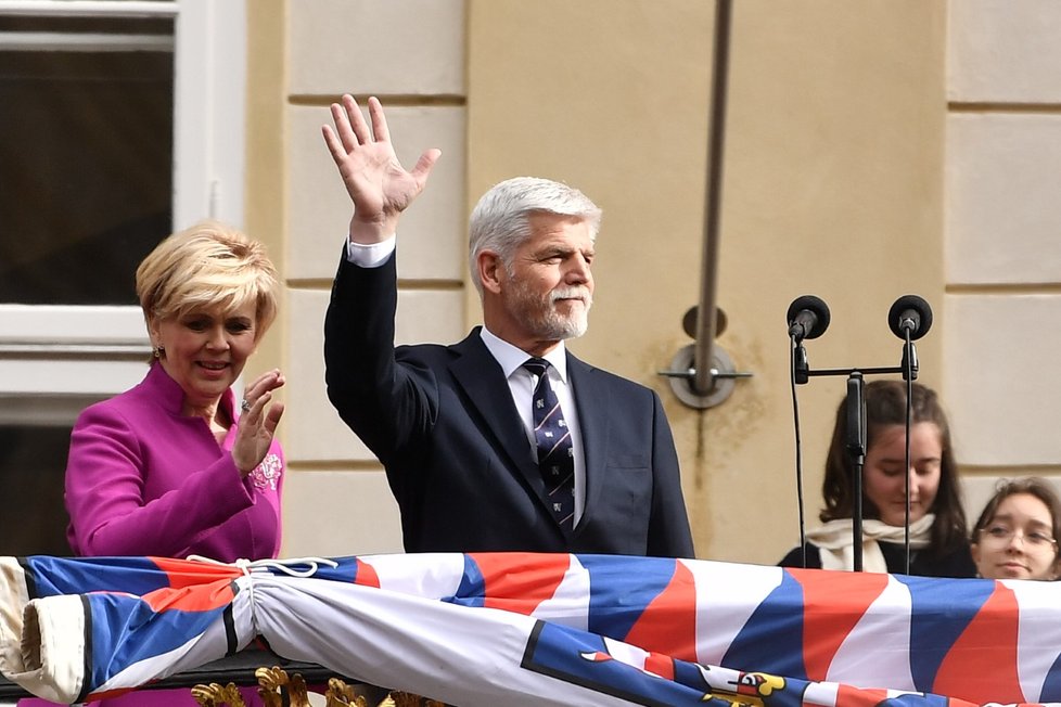 Inaugurace Petra Pavla: Prezident s manželkou Evou. (9. 3. 2023)