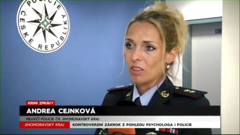 Policejní mluvčí Andrea Cejnková.