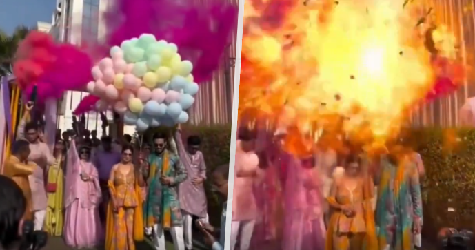 Exploze balónků na svatbě v Indii