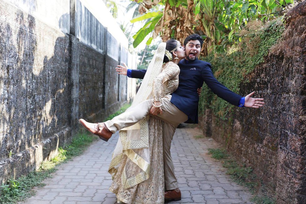 Svatební foto indických novomanželů
