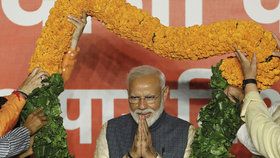Indický premiér Módí a jeho strana BJP  přehledem zvítězili ve volbách, (24.05.2019).