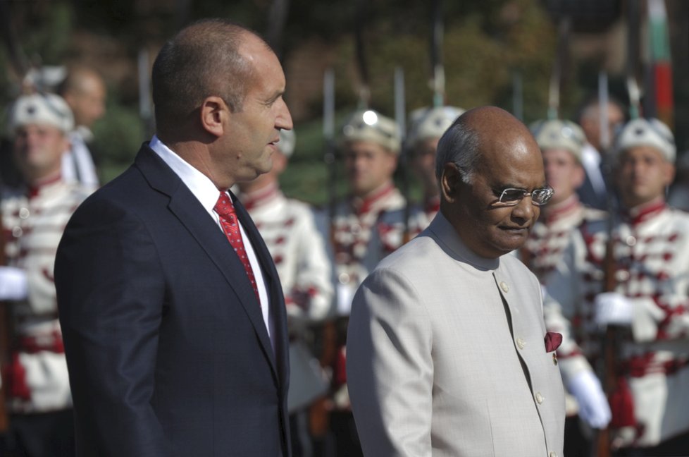 Před příletem do Česka navštívil indický prezident Kovind Bulharsko. Přijal ho prezident Rumen Radev