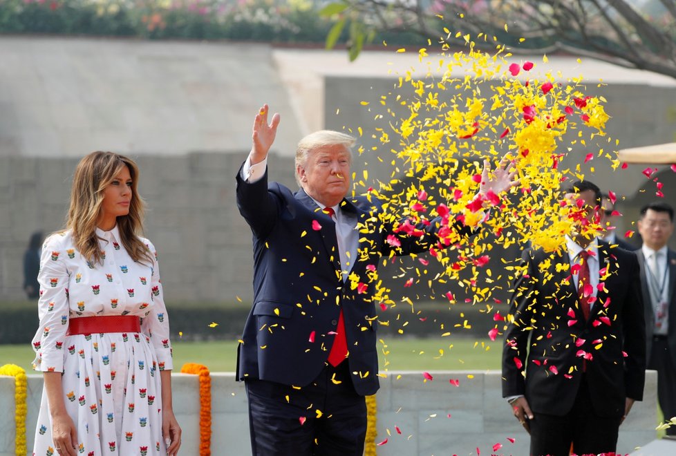 Americký prezident Donald Trump navštívil se ženou Nové Dillí kvůli jednání s indickým premiérem Naréndrou Módí