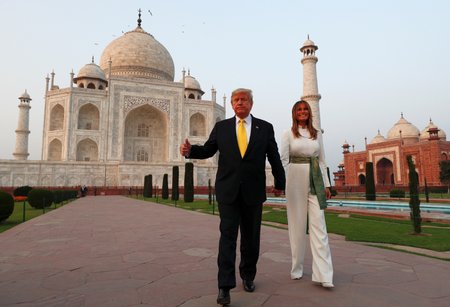 Prezident USA Donald Trump s manželkou Melanií během státní návštěvy Indie (24.-25.2.2020).