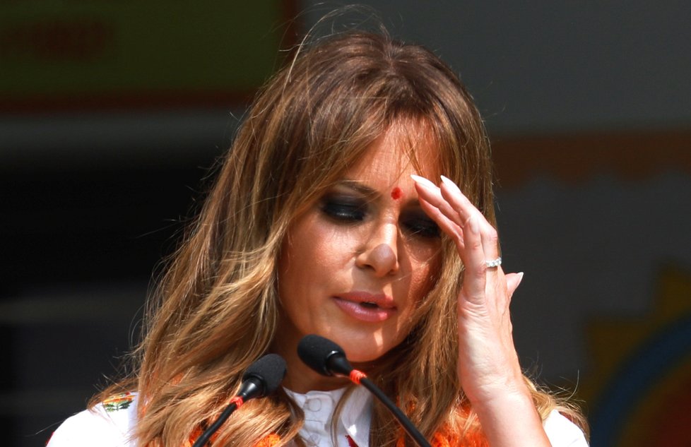 První dáma USA Melania Trumpová během státní návštěvy Indie (24.-25.2.2020).