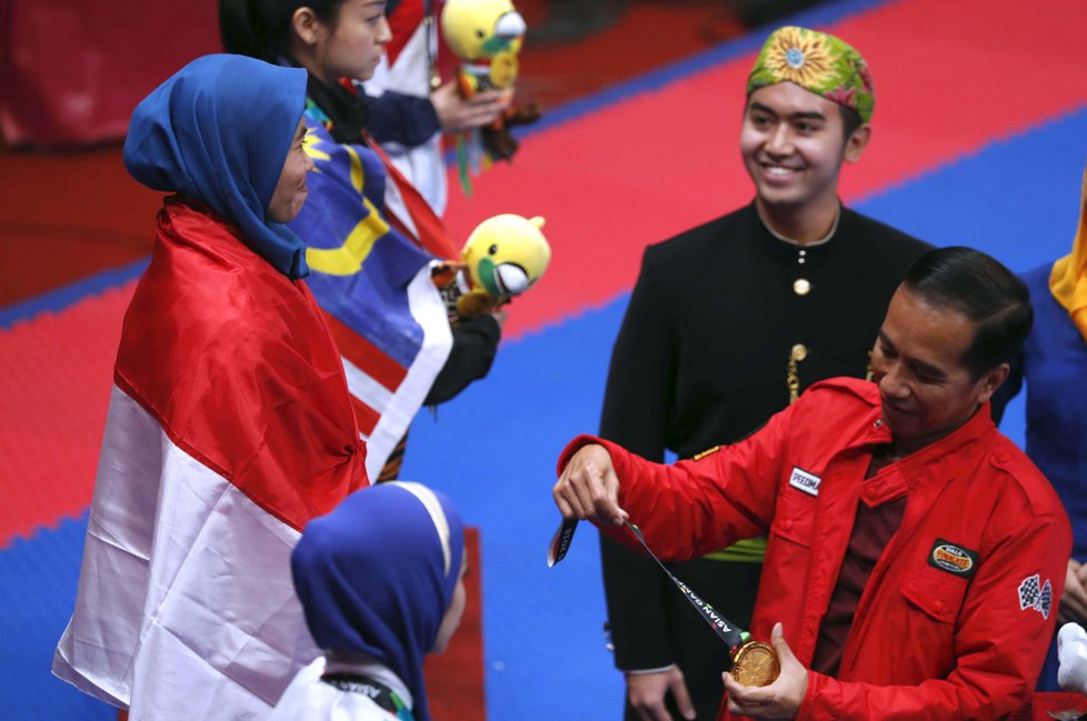 Indonéský prezident Joko Widodo na Asijských hrách.