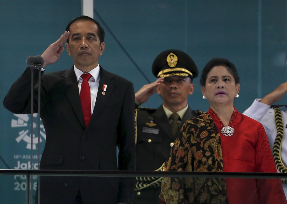 Indonéský prezident Joko Widodo na Asijských hrách.