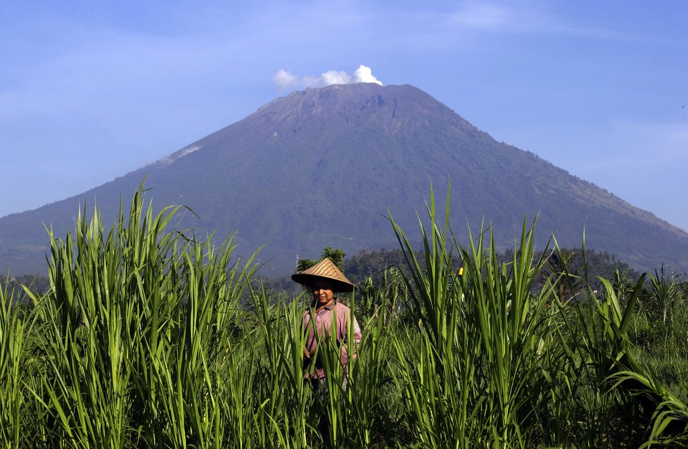 Sopka Agung na ostrově Bali.