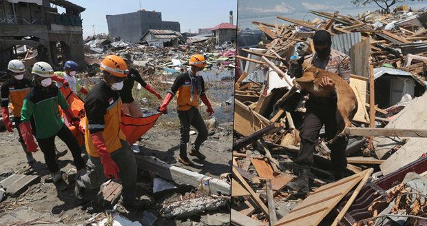 Na zpustošený ostrov dorazila pomoc, obětí tsunami a zemětřesení je už 1407