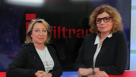 Režisérka dokumentární cyklu ČT Infiltrace Šárka Maixnerová a infiltrátorka Ivana Lokajová v Epicentru