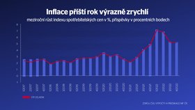 Předpověď vývoje míry inflace ministerstva financí pro rok 2022