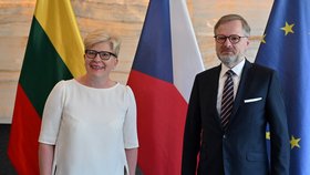 Premiér Petr Fiala (ODS) se setkal s předsedkyní litevské vlády Ingrid Šimonytéovou, 29. května 2023.