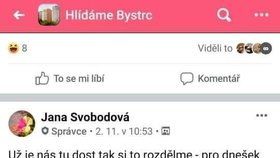 Iniciativa Hlídáme Bystrc vznikla podle všeho jako díla vtipálka. Profil zakladatelky Jany Svobodové je falešný.