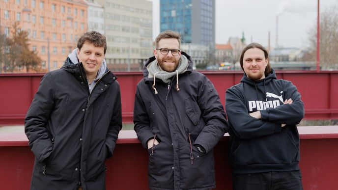Zakladatelé plzeňského startupu Instacover David Brožík, Jan Hicl a Lukáš Beneš.