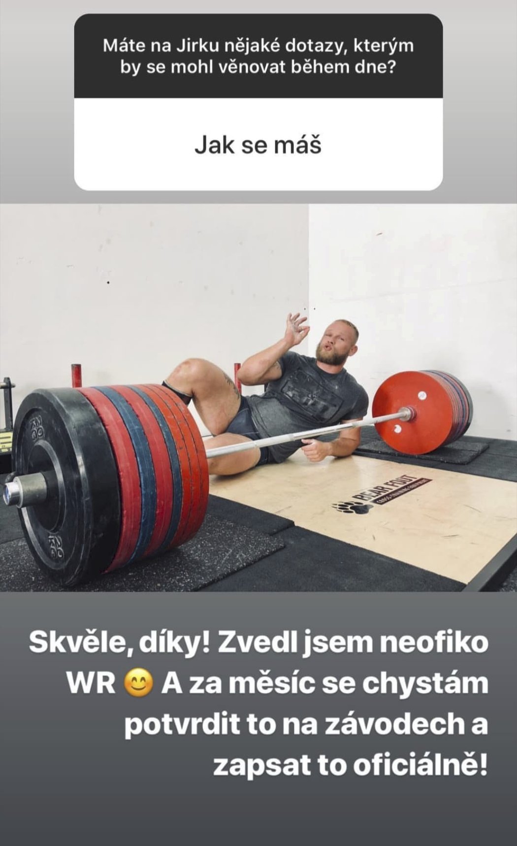 Jiří Tkadlčík na Instagramu isport.cz překonal světový rekord.