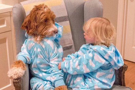 Nejroztomilejší duo na internetu: Žena obléká psa i malého kluka stejně