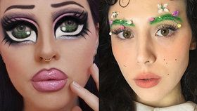 Nejšílenější trendy z Instagramu: Make-up pro panenky a zahrádka místo obočí