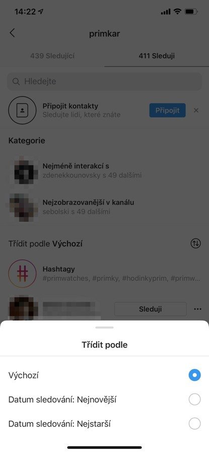  Už dříve také Instagram do své aplikace přidal možnost třídění vašich sledujících dle data.