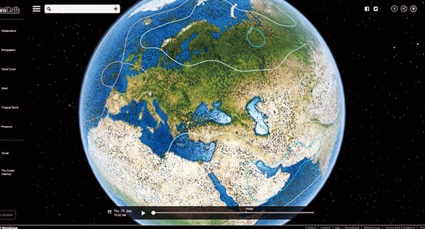 Interaktivní glóbus MeteoEarth: Počasí ze všech koutů světa