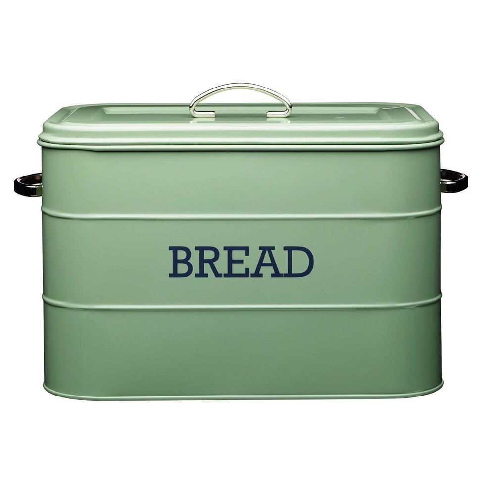 Retro kovový box na pečivo Bread Sage green, 1564 Kč, bellarose.cz